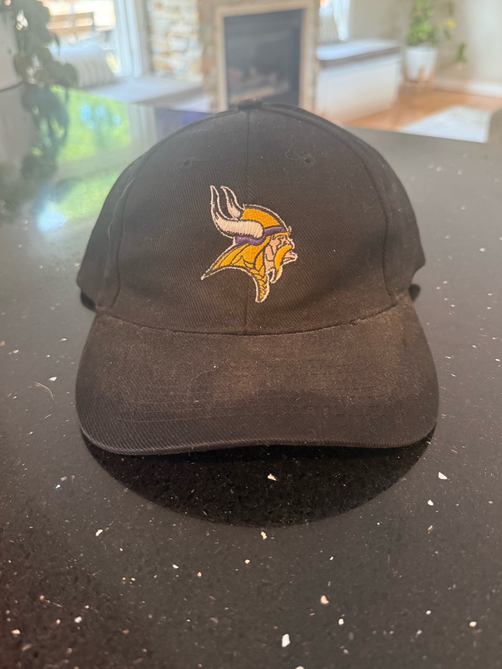 Minnesota Vikings NFL Black Baseball Cap with Embroidered Logo